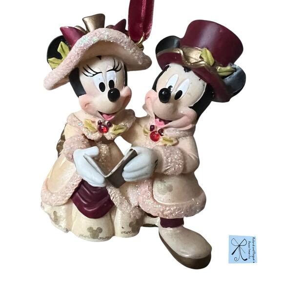 Disney Parks Christmas Collection Victorian Mickey and Minnie Mouse Ornament - Picture 1 of 5